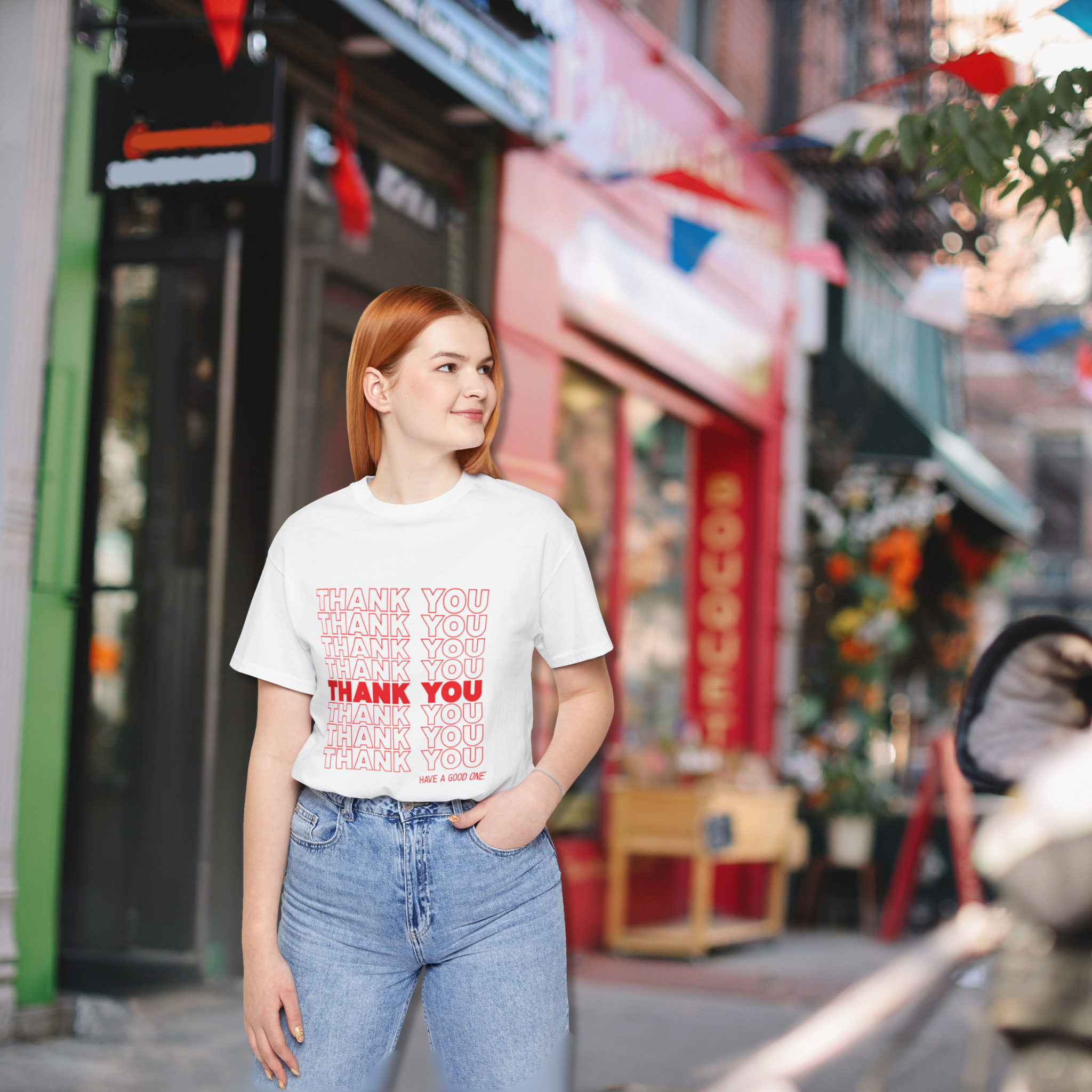Thank You Repeat Graphic Tee - 'Have A Good One' NYC Appreciation Shirt